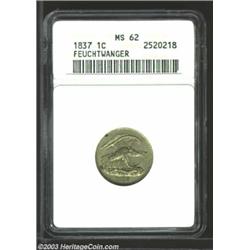 1837 1C Feuchtwanger Cent MS62 ANACS.