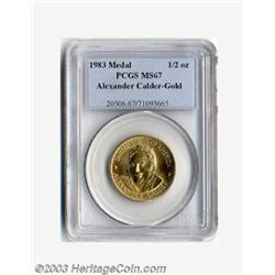 1983 Alexander Calder Half Ounce Gold Medal MS67 PCGS.