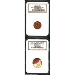 2000 Cent--Broadstruck with Obverse Brockage--MS67 Red NGC,