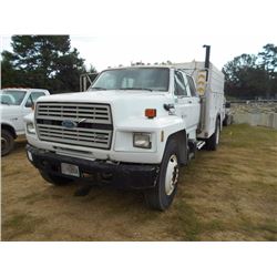 1989 FORD F800 UTILITY TRUCK, VIN/SN:1FDXK84A2KVA09455 - S/A, FORD DIESEL ENG, A/T, CREW CAB, UTILIT