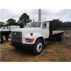 1995 FORD FLATBED TRUCK, VIN/SN:1FDNF80C0SVA00837 - S/A, FORD DIESEL ENG, A /T, 16' FLATBED BODY, OD