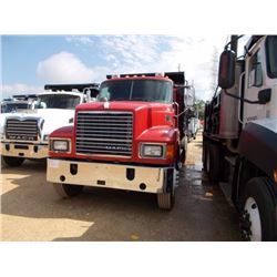 2008 MACK CHU613 DUMP, VIN/SN:1M1AN09Y68N002302 - T/A, 425 HP MACK MP8-425 DIESEL ENG, A/T, 38K REAR