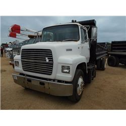 1990 FORD L9000 DUMP, VIN/SN:1FDYR90L5LVA06368 - S/A, DIESEL ENGINE, 9 SPD TRANS, 16' STEEL DUMP BOD