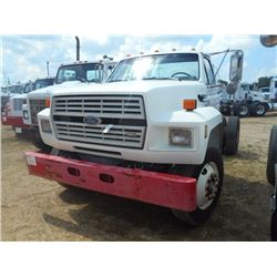 1990 FORD F800 TRUCK TRACTOR, VIN/SN:1FDXK84A0LVA23498 - S/A, FORD DIESEL ENG, 6 SPD TRANS, 295/75R2