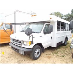 2002 FORD E450 PASSENGER BUS, VIN/SN:1FDWE45F02HB56474 - DIESEL ENG, AUTO TRANS, 20 PASSENGER CAPACI