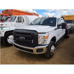 2012 FORD F350 FLATBED, VIN/SN:1FD8W3HT2CEC51302 - 4X4, CREWCAB, PW, PDL, CRUISE, 9TH KNAPHEIDE BED,