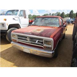 1987 DODGE RAM 150 PICKUP, VIN/SN:1B7FD14T4HS365340 - V8 GAS ENGINE, A/T, ODOMETER READING 98,557 MI