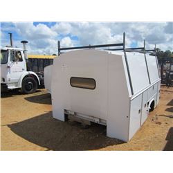 KNAPHEIDE 8' X 11' ENCLOSED TRUCK BED W/ LADDER RACK, TOOL STORAGE, TRAILER HITCH