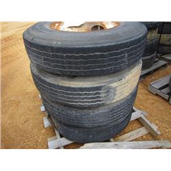(4) 11R22.5 TIRES & RIMS