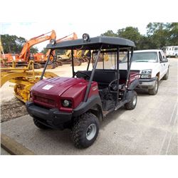 2011 KAWASAKI 4010 MULE UTV, VIN/SN:JK1AFCR1988511658 -TRANS 4X4 FUEL INJECTION, DIFFERENTIAL LOCK, 