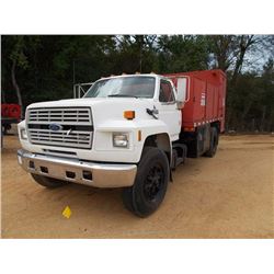 1990 FORD F800 FUEL & LUBE, VIN/SN:1FDPK84P9LVA03691 - S/A, 7.8L DIESEL ENGINE, 5 SPD TRANS, 13' ELL