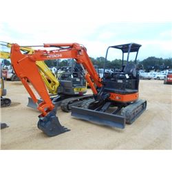 2006 HITACHI ZX35UNA-2 MINI HYDRAULIC EXCAVATOR, VIN/SN:235206 - 4'4" STICK, 18" BUCKET, CANOPY, MET