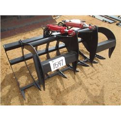 GRAPPLE BUCKET W/TWO CYLINDER TOP CLAMP, FITS SKID STEER LOADER