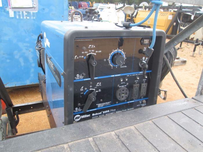 MILLER BOBCAT 225 WELDER/ GENERATOR, CC/CV, AC/DC, 8,000 WATT, MTD ON