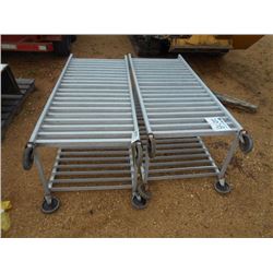 1 LOT ALUMINUM ROLL AROUND RACKS