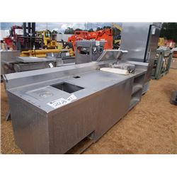 28" X 100" TABLE STAINLESS STEEL W/STORAGE