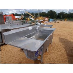 32" X 108" SINK, STAINLESS STEEL W/POWER SOAK SYSTEM