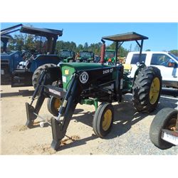 JOHN DEERE 2020 FARM TRACTOR, VIN/SN:5H3C02526T - 3 PTH, PTO, BUSH HOG 2426 QT FRONT LOADER ATTACH, 