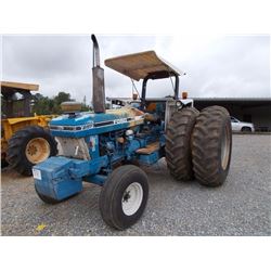 FORD 7610 FARM TRACTOR, VIN/SN:BC32959 - 3 PTH, PTO, 2 HYDRAULIC REMOTES, CANOPY, REAR DUALS, METER 