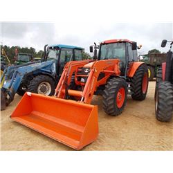 KUBOTA M126X FARM TRACTOR, VIN/SN:50949 - MFWD, 3 PTH, PTO, 3 REMOTES, ECAB W/AIR, LA2253 FRONT LOAD