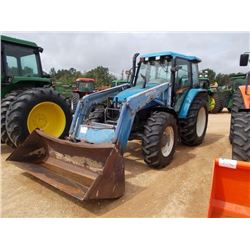 NEW HOLLAND TS 110 FARM TRACTOR, VIN/SN:145021B - MFWD, 3 PTH, PTO, 4 REMOTES, ECAB W/AIR, 18.4-34 T
