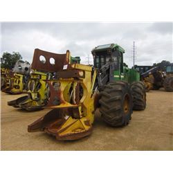JOHN DEERE 643J FELLER BUNCHER, VIN/SN:0090221 - JD SAWHEAD, ECAB W/AIR, 28L-26 TIRES, METER READING