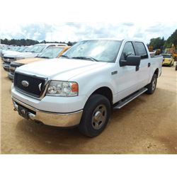 2008 FORD F150 XLT PICKUP, VIN/SN:1FTPW14V38FA80105 - 4X4, CREW CAB, V8 GAS ENG, A/T, ODOMETER READI