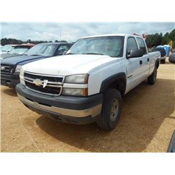 2006 CHEVROLET 2500HD PICKUP, VIN/SN:1GCHK23U26F261305 - 4X4, V8 GAS ENGINE, A/T, CREW CAB, ODOMETER