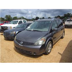 2007 NISSAN QUEST, VIN/SN:5N1BV28U57N121533 - V6 GAS ENGINE, A/T, ODOMETER READING 115,252 MILES