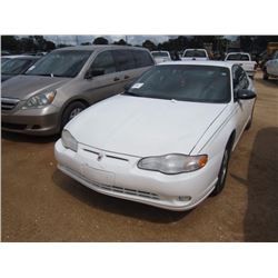 2005 CHEVROLET MONTE CARLO, VIN/SN:2G1WW12E759232785 - V6 GAS ENG, A/T, ODOMETER READING 201,288 MIL