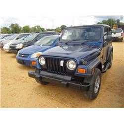 2005 JEEP WRANGLER VIN/SN:1J4F449S65P341874 - 4X4, GAS ENGINE, A/T, ODOMETER READING 222,077 MILES (