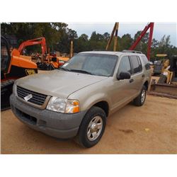 2002 FORD EXPLORER SUV, VIN/SN:1FMZ862K92UD43877 - V6 GAS ENGINE, A/T, P/S, A/C, ODOMETER READING 18