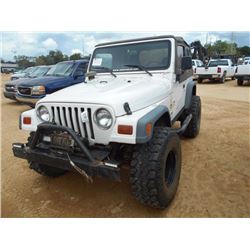 1997 JEEP WRANGLER VIN/SN:1J4FY19S0VP431797 - 4X4, 6 CYL GAS ENGINE, 5 SPD TRANS, SOFT TOP, ODOMETER