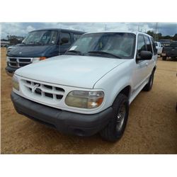 2000 FORD EXPLORER SUV, VIN/SN:1FMZU72X9YZB91130 - V6 GAS ENGINE, A/T, ODOMETER READING 200,049 MILE