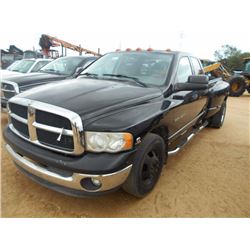 2003 DODGE RAM 3500 DUALLY, VIN/SN:3D7MA48683G778485 - CREWCAB, CUMMINS DIESEL ENG, A/T, ODOMETER RE