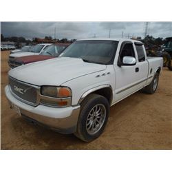 1999 GMC SIERRA PICKUP, VIN/SN:2GTEK19T0X1535458 - CREW CAB, GAS ENGINE, A/T, ODOMETER READING 288,8