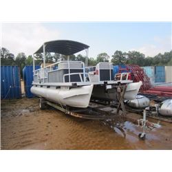 PONTOON BOAT, VIN/SN:SYL21168E68 - JOHNSON 90 HP OUTBOARD MOTOR, CANOPY, SUN TRACKER BOAT TRAILER