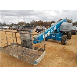 2008 GENIE S-60 MAN LIFT, VIN/SN:S6008-18269 - 4X4, 60' MAX HEIGHT, 500# CAPACITY, 50' 10" MAX REACH