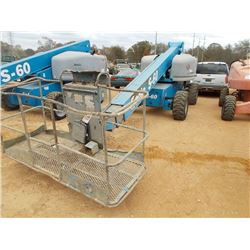 GENIE S-60 MAN LIFT, VIN/SN:4766 - 4X4, MAX HEIGHT 60', MAX REACH, 51' 3", 600# CAP, ODOMETER READIN