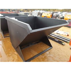 2 CU YD TRASH HOPPER, MOUNTS TO SKID STEER