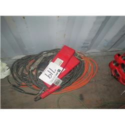 MISC LOT OF WELDING LEAD, WELDING RODS, POWER CABLE