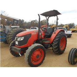 KUBOTA M7040 FARM TRACTOR, VIN/SN:85128 - MFWD, PTO, 3 PTH, REMOTE, CANOPY, 16.9-30 TIRES, METER REA