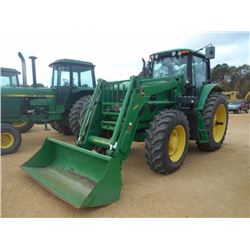 2011 JOHN DEERE 7530 FARM TRACTOR, VIN/SN:027933 - MFWD, PTO, 3 PTH, 4 REMOTES, JOHN DEERE H360 FRON