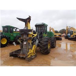 2008 JOHN DEERE 843J FELLER BUNCHER, VIN/SN:615931 - FD22B SAW HEAD, ECAB W/AIR, 28L-26 TIRES