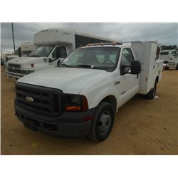 2007 FORD F350 SERVICE TRUCK, VIN/SN:1FDWF36P57EA72593 - POWERSTROKE DIESEL ENGINE, A/T, TOOL BODY, 