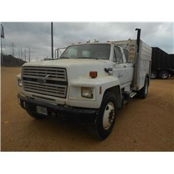 1989 FORD F800 UTILITY TRUCK, VIN/SN:1FDXK84A2KVA09455 - S/A, FORD DIESEL ENGINE, A/T, CREW CAB, UTI