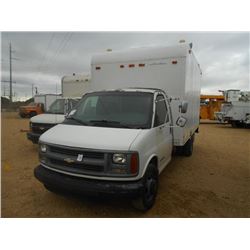 1999 CHEVROLET 3500 BOX TRUCK, VIN/SN:1GBJG31R4X1029671 - 350 GAS ENG, A/T, 15' COVERED BOX BODY, RO
