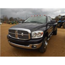 2008 DODGE RAM 3500 HD DUALLY, VIN/SN:3D7MX48A08G129676 - 4X4, CUMMINS TURBO DIESEL ENG, A /T, ODOME