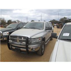 2008 DODGE RAM 2500HD PICKUP, VIN/SN:3D7KS28A78G145979 - 4X4, CREW CAB, CUMMINS TURBO DIESEL, A/T, C