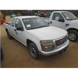 2008 GMC CANYON SL PICK UP, VIN/SN:1GTCS199388166430 - 4 CYL GAS ENGINE, A/T, EXTENDED CAB, TOOL BOX